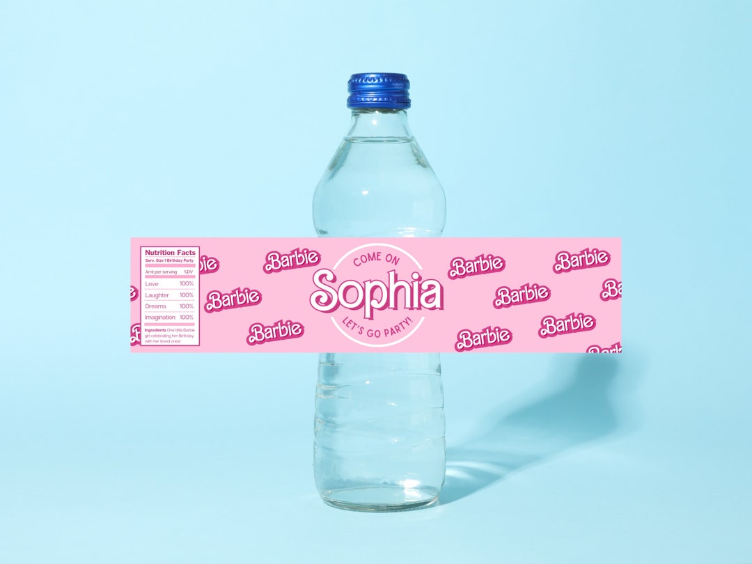 Barbie Water Bottle Labels Instant Download Digital File Only - Etsy