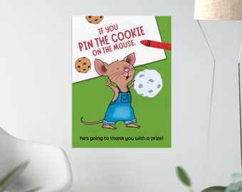 Épinglez le cookie sur la souris Party Game : activité d'anniversaire (téléchargement numérique)
