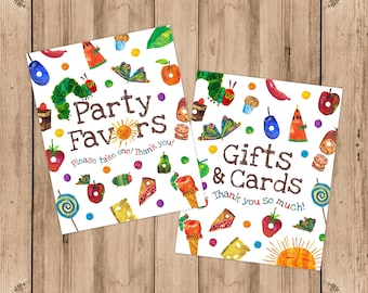Hungry Caterpillar Party Signs: Favors & Gifts (PDF)