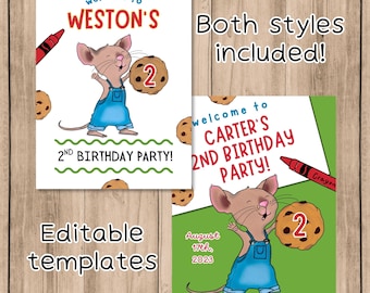 If You Give a Mouse a Cookie - Welcome Sign - Birthday Poster - Editable Template - Digital Download