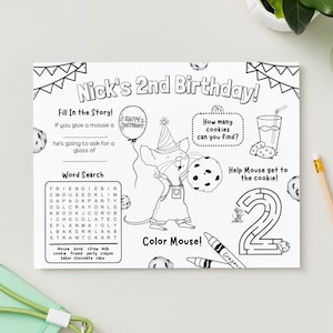 If You Give a Mouse a Cookie - Birthday Placemat - Personalized - Not an instant download