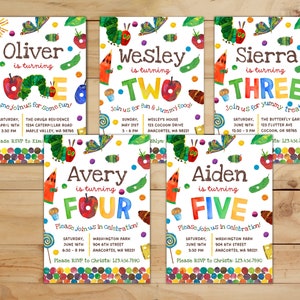 Hungry Caterpillar Invitation First Birthday Second Birthday Third Birthday image 6