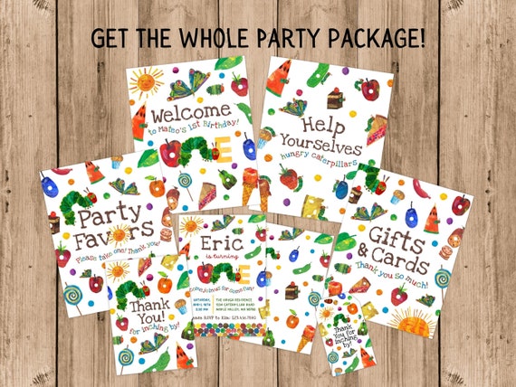 Very Hungry Caterpillar Thank You Tags Party Favors Instant Download Not  Editable 