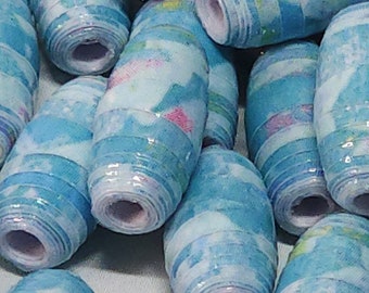 Handmade Paper Beads, jewelry-making supplies (qty 45, 10 mm, 1.98 mm core) BS125