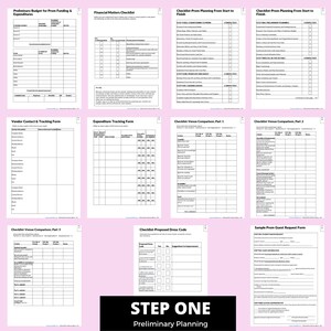 Printable Prom Checklists, High School Prom Planning Checklist, Prom ...
