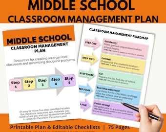 Middle School Classroom Management Plan: Printable Teacher's Guide (Digital Download)