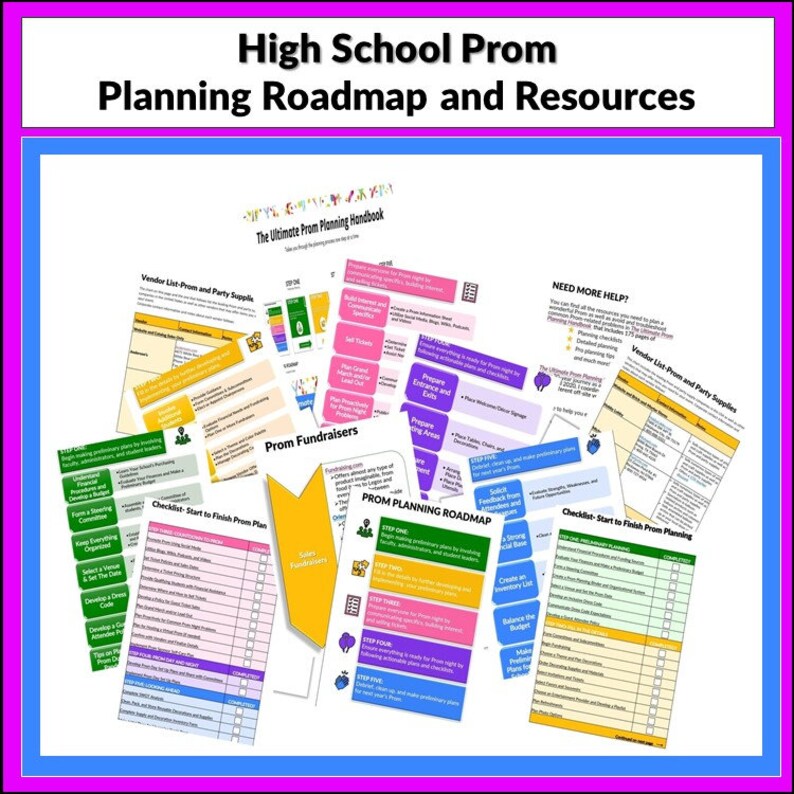 High school prom planning handbook, prom planning checklists, prom planner, prom sponsor tips, how to plan a prom, prom event planner, high school prom, prom checklist