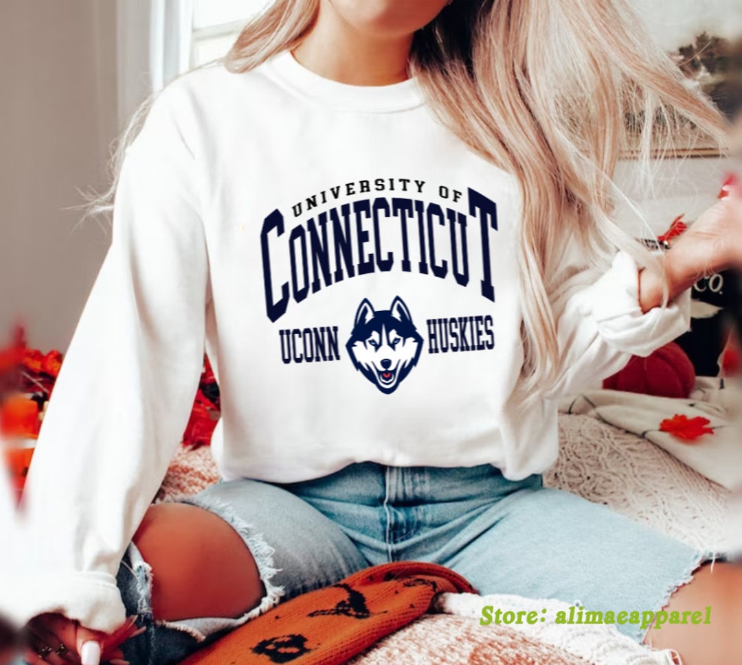 Uconn Shirts Vintage 90s University Connecticut Sweatshirt Etsy