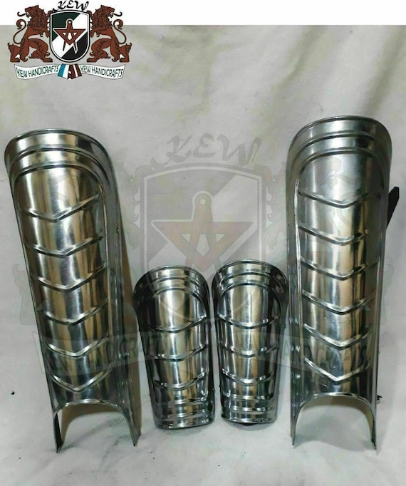 Medieval Steel Warrior Gothic Leg Armor FULL SET Knight Greaves Armor Cosplay