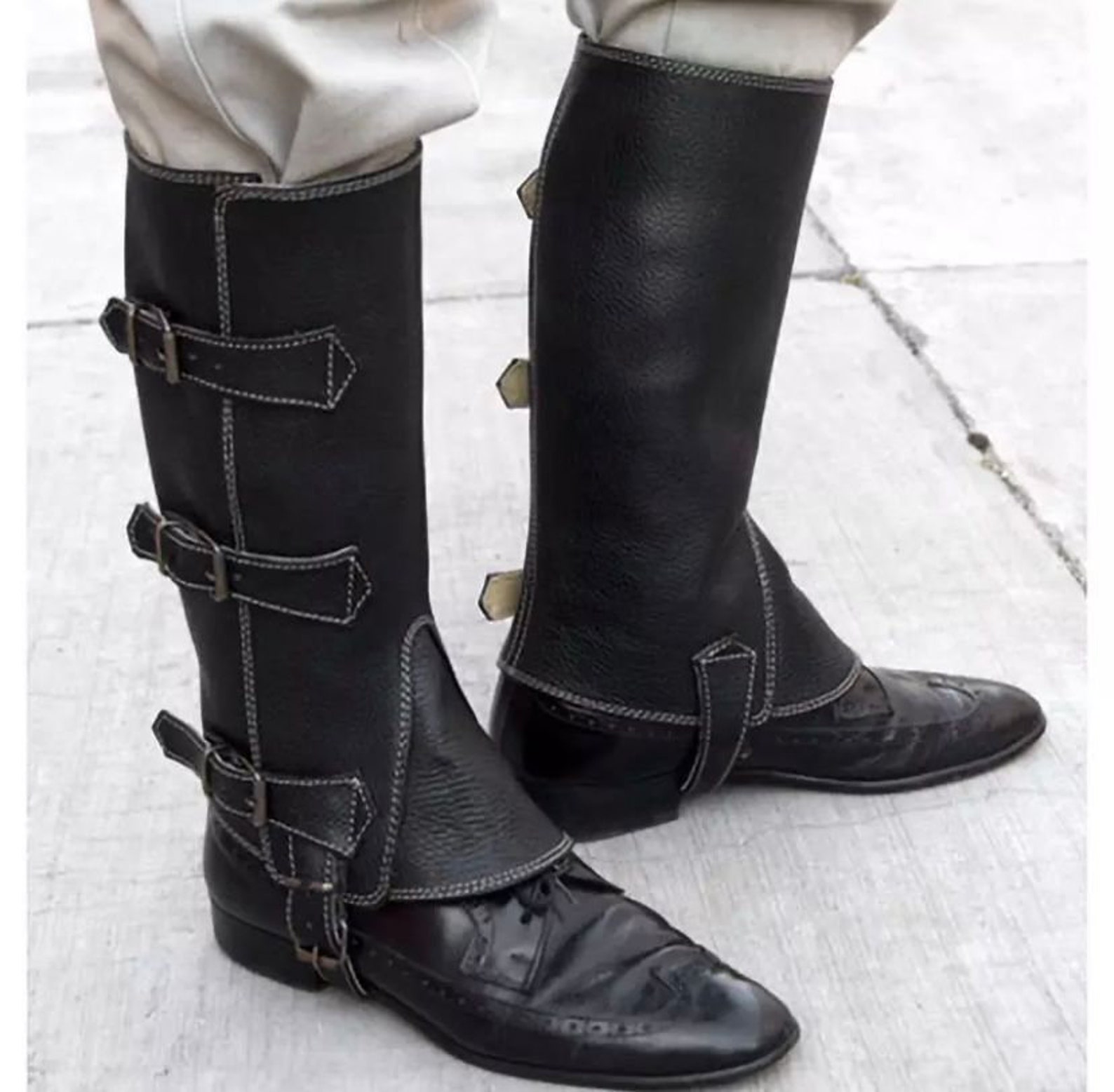 Medieval Armor Half Chaps Leather Gaiter Viking Scout Unisex Etsy