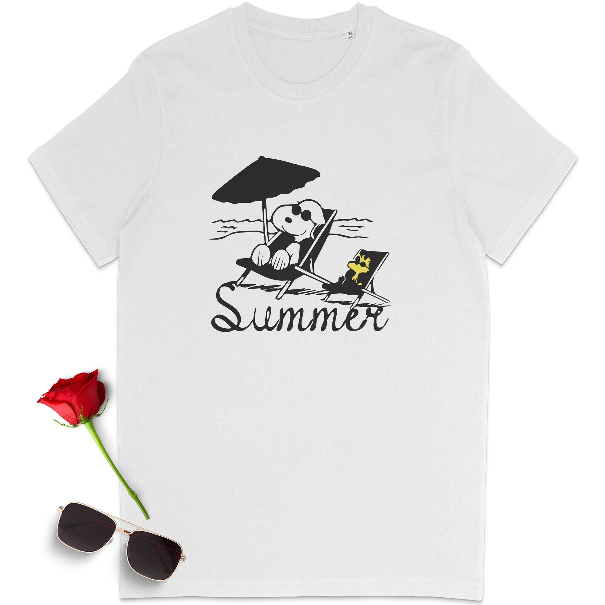 Snoopy Tshirt - Cartoon Snoopy Tee - Summer T-shirt - Snoopy Summer T-Shirt
