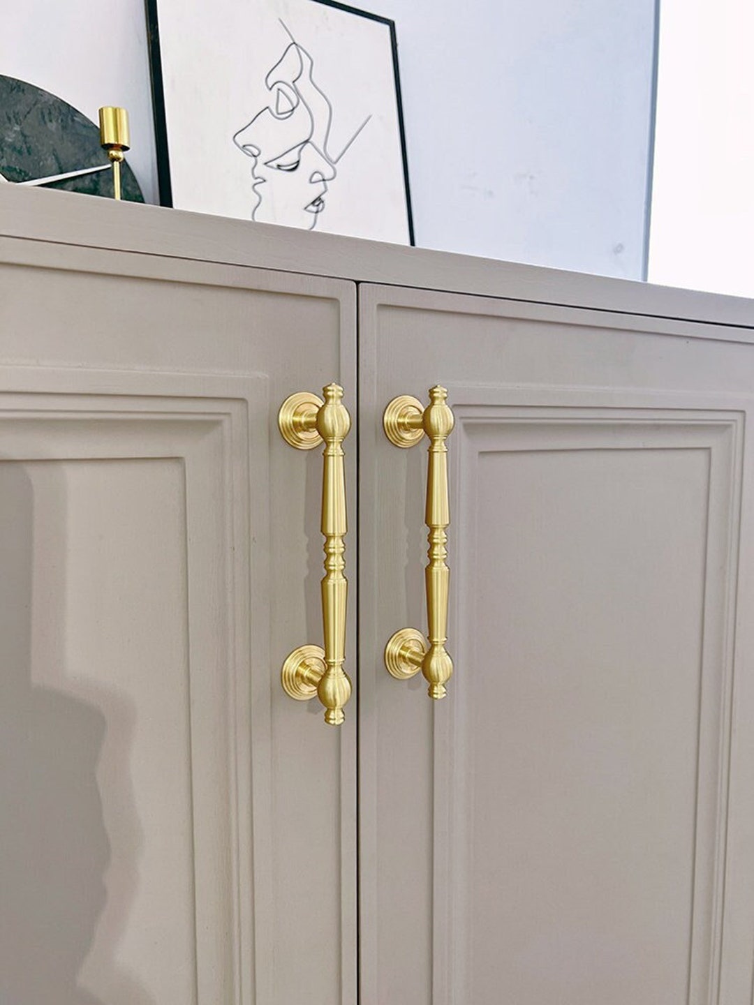 Minimalism Brass Handles Pull, Gold Ball Drawer Knobs Handle