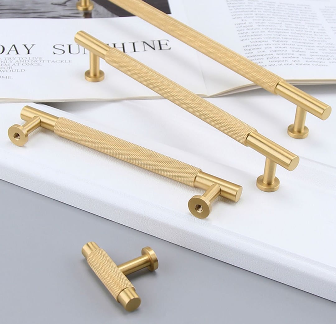 Knurled Brass Handles Pulls, Soild Brass Drawer Pulls Knob