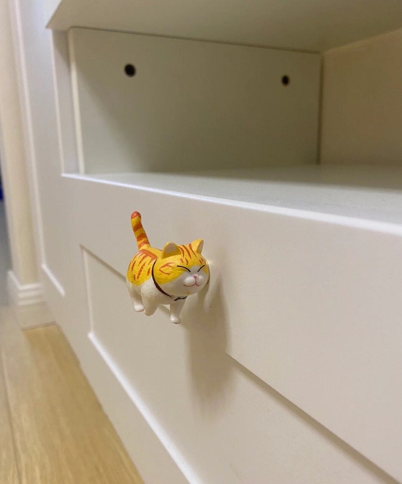 Cute Cat Drawer Knobs Wall Hooks Dresser Knobs Door Etsy