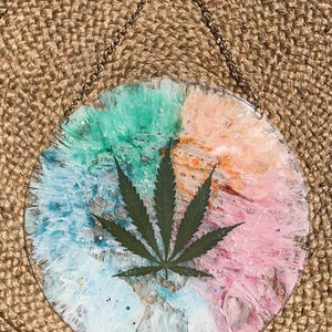 Hemp Leaf Wall Art • Boho Wall Decor • Hippie Art • Unique Gift • Modern Stoner Decor