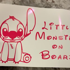Monsters on Board, Monster on Board, Baby on Board, Lilo and Stitch Vinyl Decal, Mom Decals, Gifts for Mom, Gifts for Her, Baby Shower Gifts