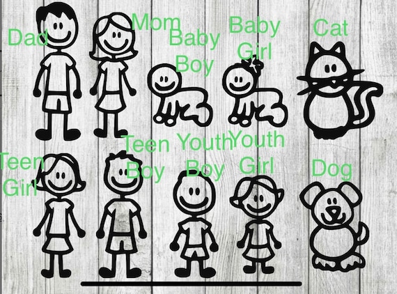 Stick figure family decal discount