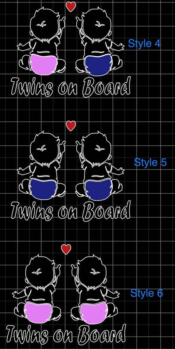 Twins On Board Auto-Schild - Baby An Bord Hinweis Für Zwillingseltern Mit Saugnapf (14x14cm)