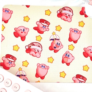 Kawaii pink mouse pad, kawaii/pink/mouse pad/kawaii mousepad/gaming pad/Kirby mousepad/pink/cute/indoor decor/decor/gaming setup/cute setup