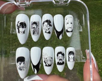 Appuyez sur les ongles/mignons ongles/clous de cercueil/clous chromés/nail art/ongles kawaii/ongles faits main/ongles longs en acrylique