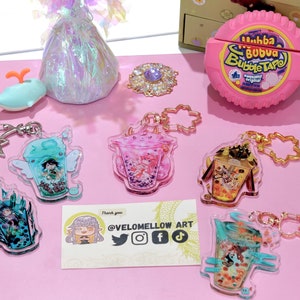 Genshin x Boba charm/Anime charms/Acrylic charms/Kazuha/venti/Yae miko/Xiao/Itto/genshin impact/kawaii charm/charm/genshin charms/boba charm