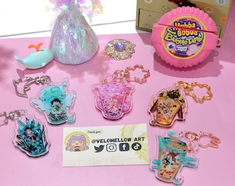 Genshin x Boba charm/Anime charms/Acrylic charms/Kazuha/venti/Yae miko/Xiao/Itto/genshin impact/kawaii charm/charm/genshin charms/boba charm