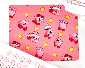 Kawaii pink mouse pad, kawaii/pink/mouse pad/kawaii mousepad/gaming pad/Kirby mousepad/pink/cute/indoor decor/decor/gaming setup/cute setup