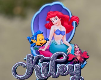 ariel cake topper, mermaid cake topper, little mermaid
