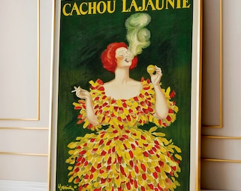 Cachou Lajaunie 1920 bloemenposter, FSC-gecertificeerde print - Leonetto Cappiello levendige Franse muurkunst