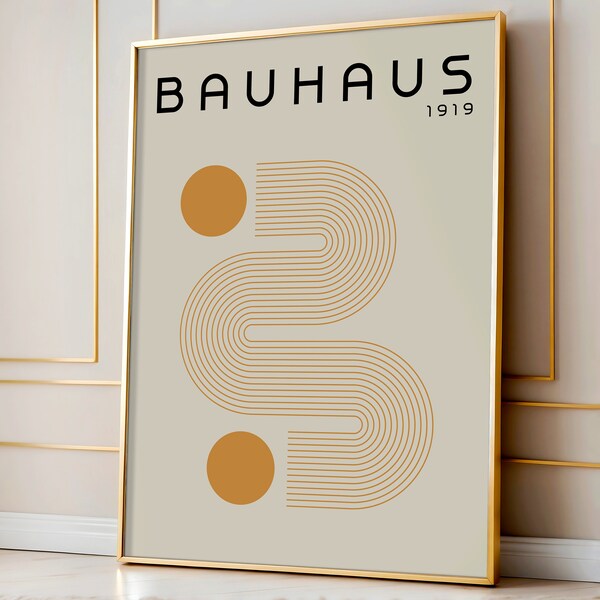 Radiant Orange Bauhaus 'S' Poster - 1919 Iconic Art Print