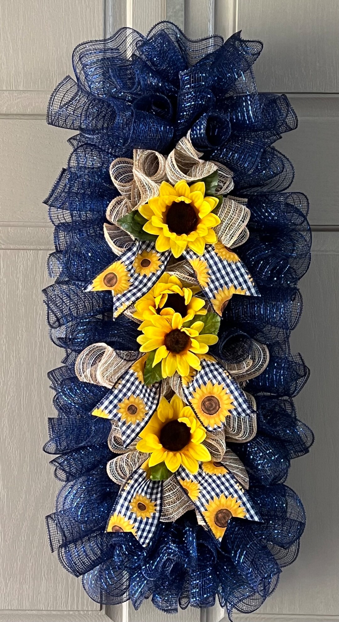Deco Mesh Swag, Wreath, Swag, Deco Mesh Swag, Sunflower Wreath