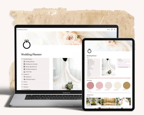 Notion Wedding Planner Template, Notion Event Planner, Aesthetic Notion Template, Notion Template Budget for Wedding