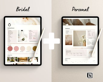 Notion Template Bundle: Wedding Planner & Personal Dashboard (PDF)