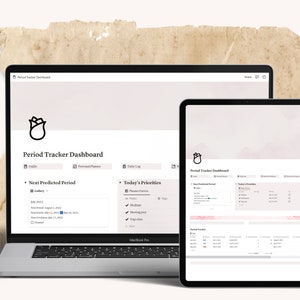 Notion Period Tracker | Mood Tracker Notion Template | Calendar For Menstruation