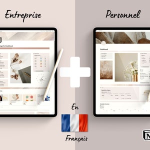 Notion Template Français, Tableau de bord de Coaching avec Planificateur Personnel, French Digital Planner for Coaches
