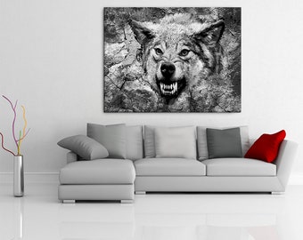 Bild  Kunstdrucke / JuliartBilder mit Keilrahmen  Wolf s/w