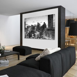 Julia-Art Leinwandbilder Skyline - New York Bilder - XXL Wandbild mit Keilrahmen  Kunstdrucke Stadt NY City Statue,