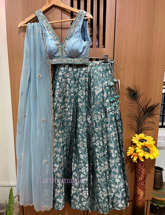 Premiumbrocadesilk Lehanga and Handembroidredzardosiblousewith  Dupatta,partywearsuit Bridalwear,bridal Wear Lehengas , Indianweddings -  Etsy