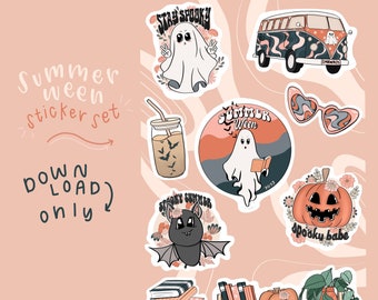 Ensemble d'autocollants Summerween 2023 (TÉLÉCHARGEMENT UNIQUEMENT)