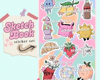 Ensemble d'autocollants pour carnet de croquis