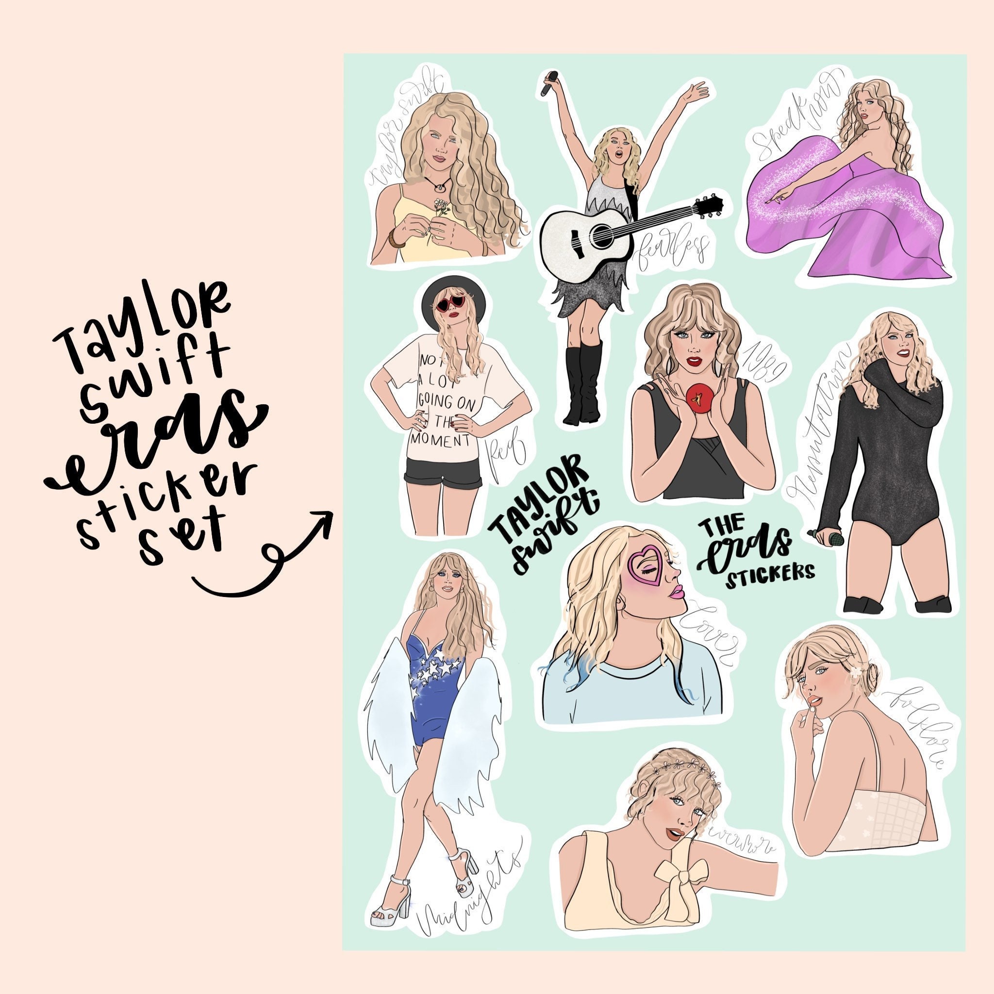 Taylor Swift eras Sticker Set -  Israel