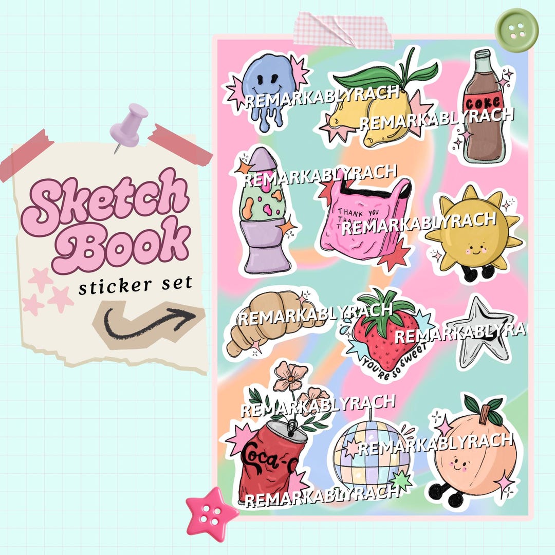 Sketchbook Sticker Set (DOWNLOAD ONLY) - Etsy