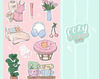 Ensemble d'autocollants douillets