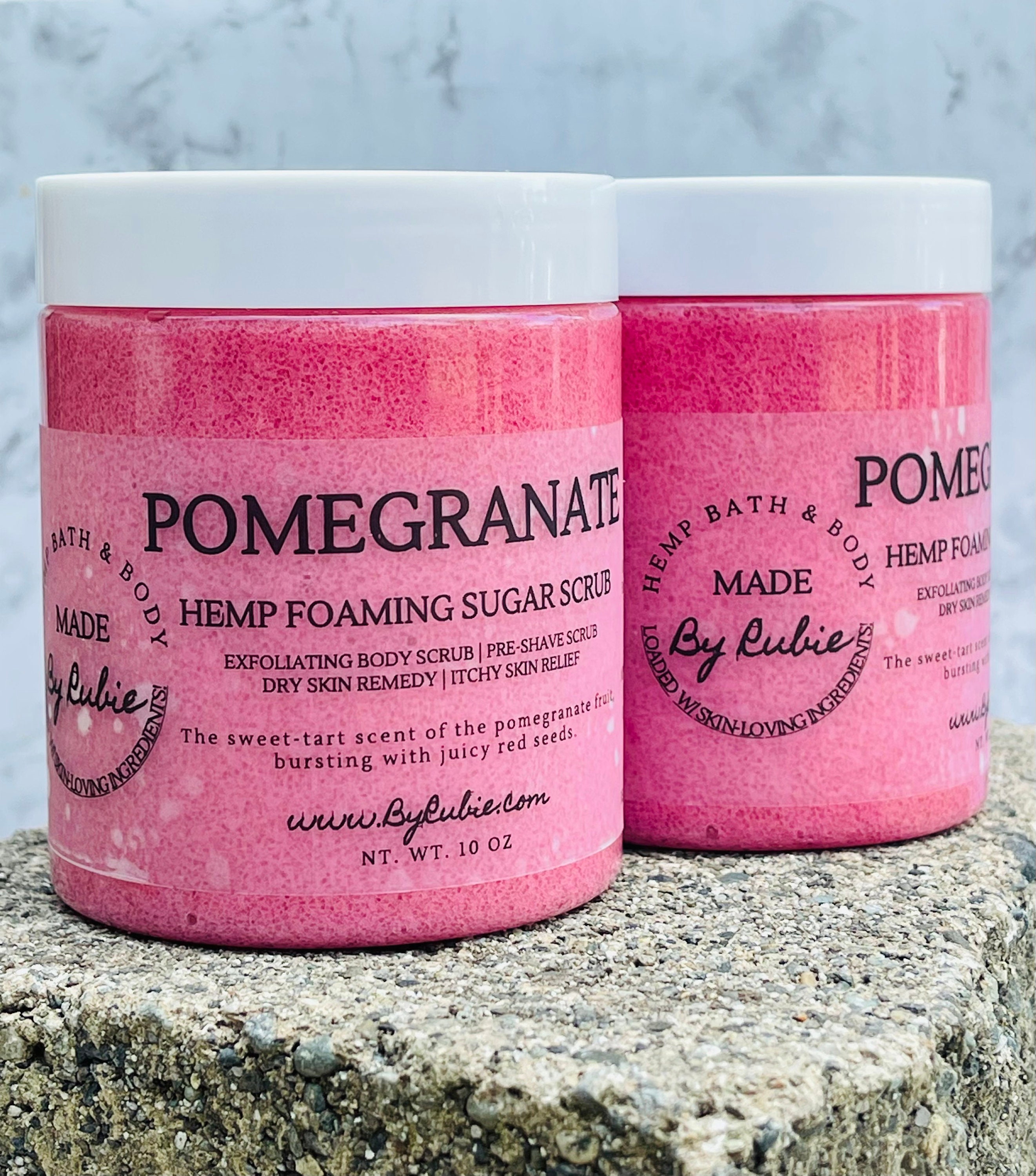 Pomegranate Hemp Foaming Sugar Scrub Exfoliating Scrub Razor Bumps