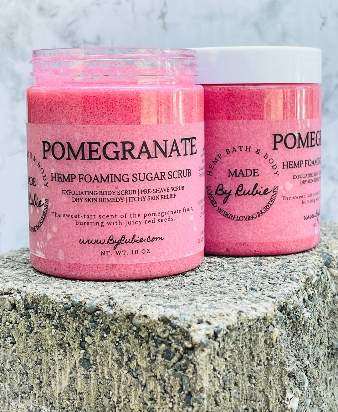 Pomegranate Hemp Foaming Sugar Scrub Exfoliating Scrub Razor Bumps