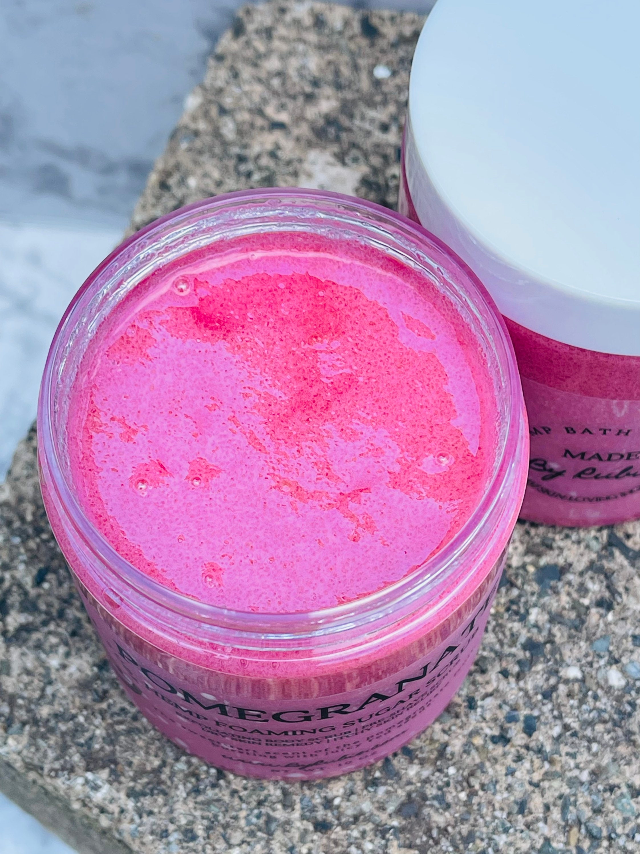 Pomegranate Hemp Foaming Sugar Scrub Exfoliating Scrub Razor Bumps