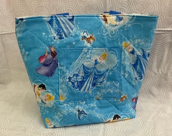 Tote bag with pockets. Quilted Cinderella Bag