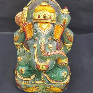 Jade Ganesha, Aventurine Ganesha,Gemstone Ganesh, Ganesh Statue,Quatrz Ganesha, Ganapthi Idol For Temple Mandir Home Decor,Deepawali Murti