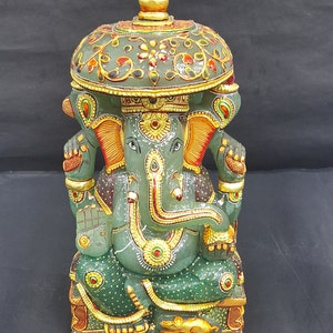 Home Decor Jade Ganesha Statue, Lord Ganesha Idol In Green Jade, Natural Green Jade Gemstone Statue, Gemstone Ganesha Figurine,Handmade Idol
