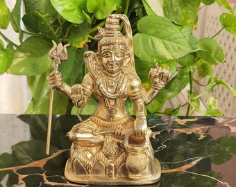 Brass Lord Shiva statue, Shiv, Blessing Siva, Mahadev, Rudra, Shankara, Adiyogi, Hindu god of Meditation,